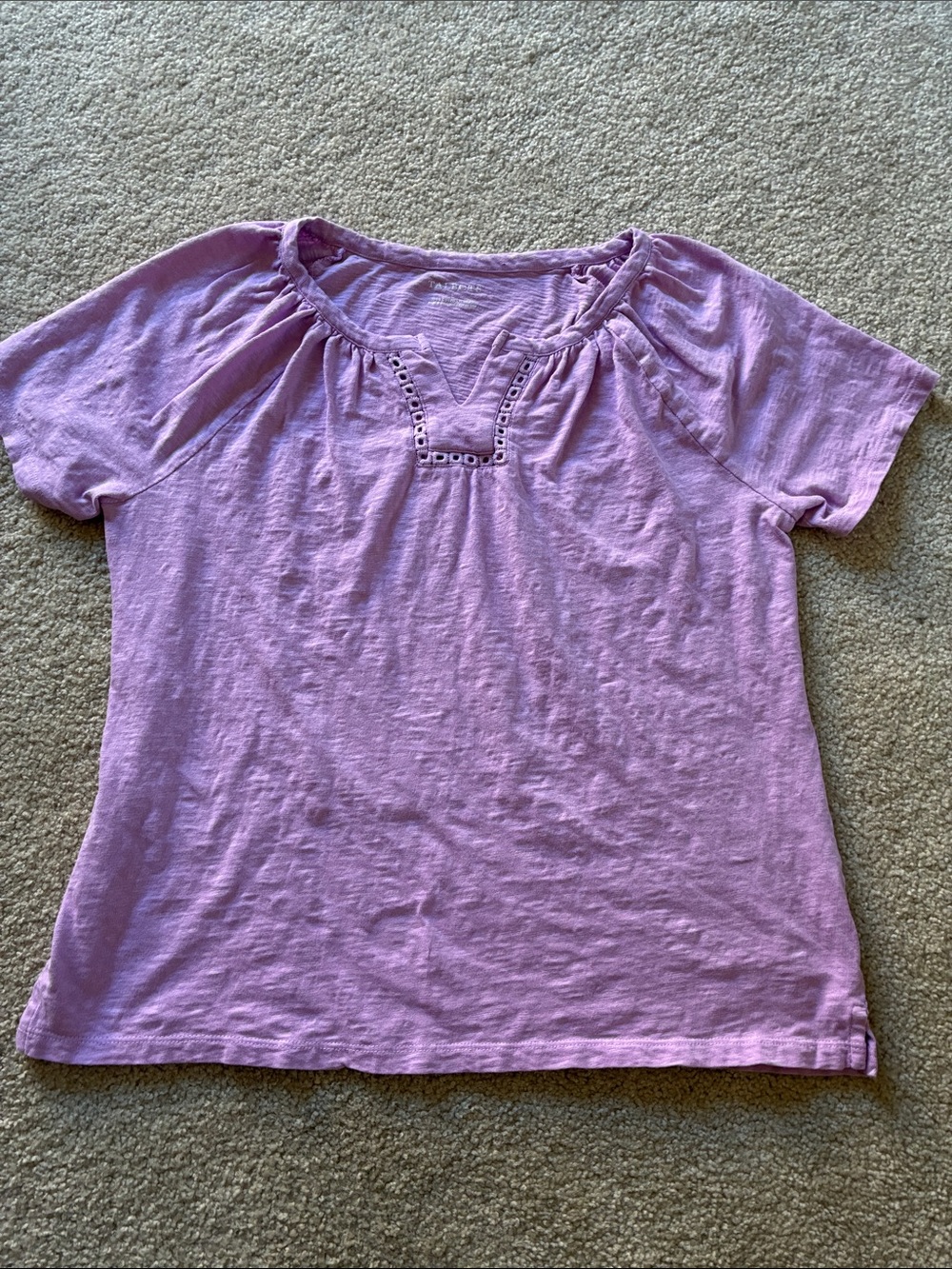 Talbots Lavender Scoop Neck Tee 100% Cotton large